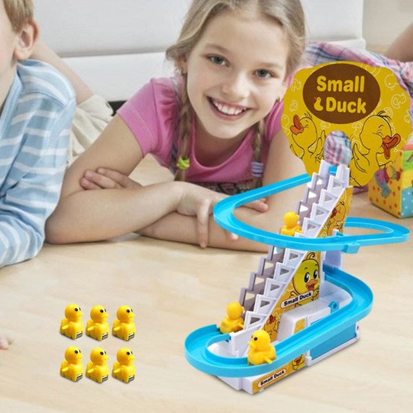 Elektrisk anka klättrar trappor leksak liten anka jagar lekset anka race track set 9 Ducks Charge