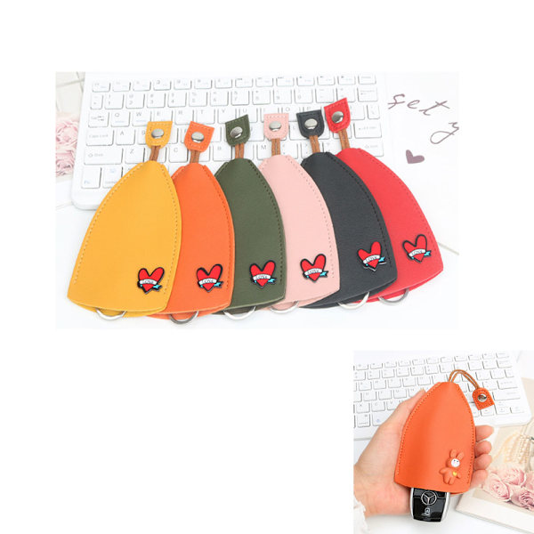 6-delars set (kärlekshjärtan, olika färger) Unisex Söta Frukter Drag Typ Nyckelväska, PU Läder Nyckelplånböcker Hushållerskor, Bilnyckelhållare Fodral, Bilnyckelfodral