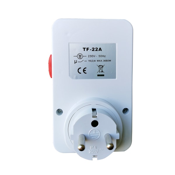 Hvit nedtellingstimer 1 stk Engelsk Kaliber Mekanisk Socket Timer (Socket Timer med nedtellingsfunksjon og barnesikring)