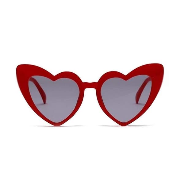 Solbriller Hjerte Solbriller Kvinner Cat Eye Solbriller Retro Kjærlighet Hjerteformede Briller Red
