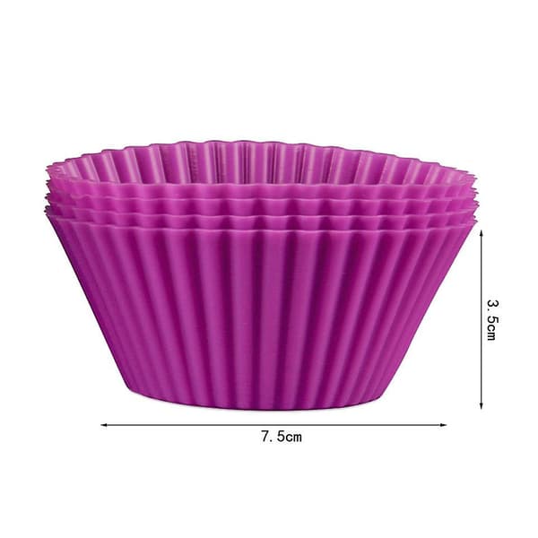 10 st Silikon Cupcake Muffin Bakformar Liners Återanvändbara Non-stick Kakformar Set Circular