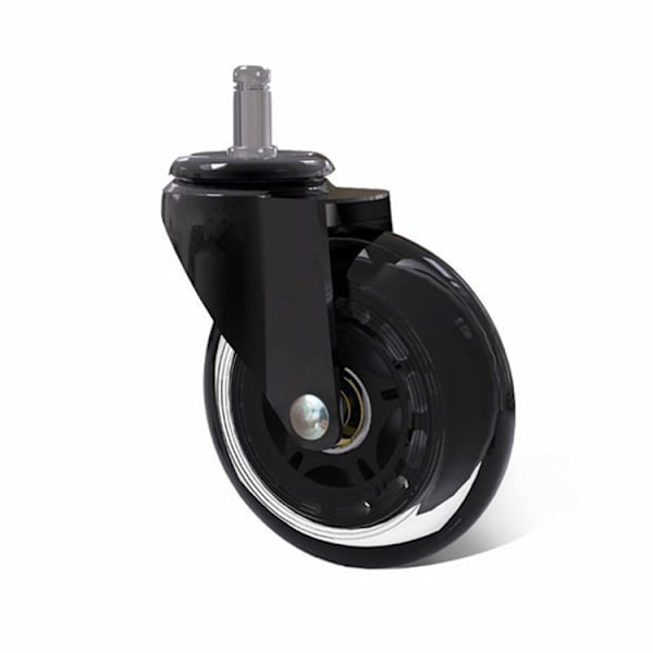 Kontorstol Hjul Trinse 3\" Rollerblade Gummi Erstatning Trinser opptil 300KG for Harde Gulv og Tepper - Universal Passform, Ikke for IKEA