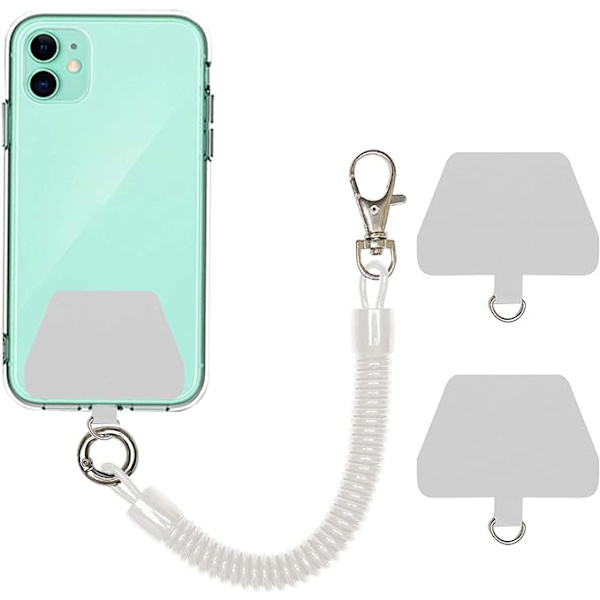 Telefonfjäderrem (Transparent 2st), Universell Stöldskydd Anti-förlust Elastisk Fästrem Handledsrem Patch Kompatibel med de flesta Smartphones