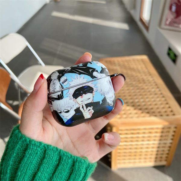 TPU skyddsfodral för tredje generationens Airpods (blå bakgrund+krok), japanskt anime-tecknat omslag, coolt mjukt TPU-fodral för Airpods3 2021 laddning b