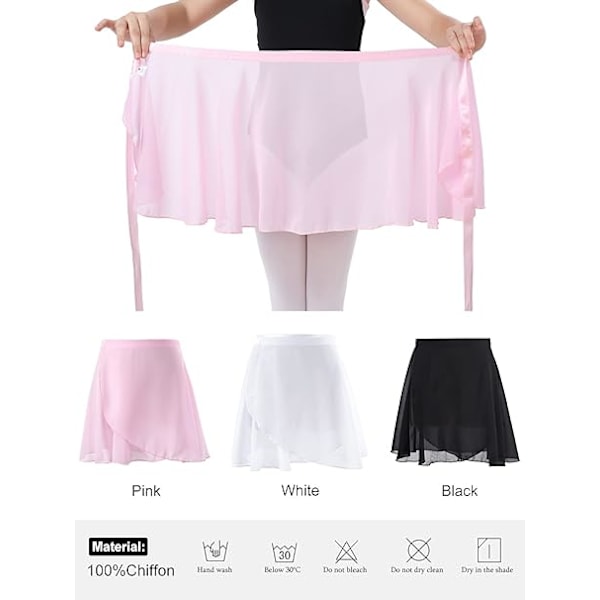 Chiffon Balletskørt Justerbart Balletskørt Størrelse M Højde 120-140 Dansekostumer til Piger og Kvinder
