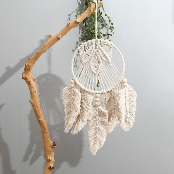 Stor bohemisk drömfångare i macramé i vävd bomull, macramé väggdekor, Alla hjärtans dag, födelsedag eller present till klassrummet