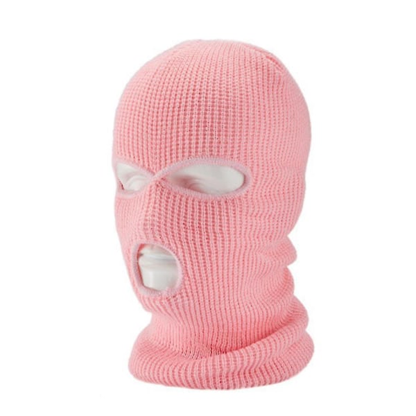 Kokokasvoinen hiihtomaski talvihattu Balaclava huppu pipo lämmin taktinen hattu 3 reikää pink