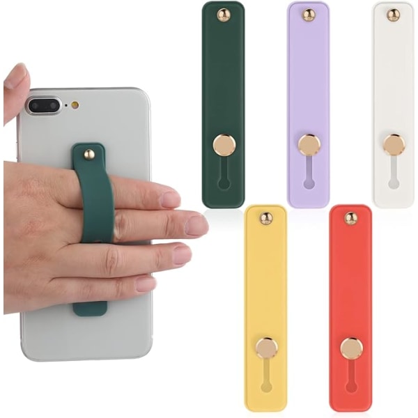 Mobiltelefon ringfingerklämma, 5-delat mobiltelefongrepp, fingertelefongrepp, telefonfingerband i silikon, lämplig för alla infällbara mobiler för mobiltelefoner