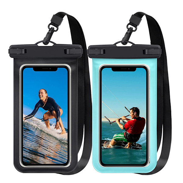 Vandtæt Telefonpose, Vandtæt Telefonetui til Svømning Tørpose Undervands med Snøre til Snorkling Sejlads Fiskeri Regnvejr til iPhone 14 13 12