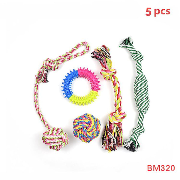 Hundrep leksaker för aggressiva tuggare 4-pack hundtuggleksaker set bomullsrep för hundar tandsprickning tuggning lek 5pcs BM320