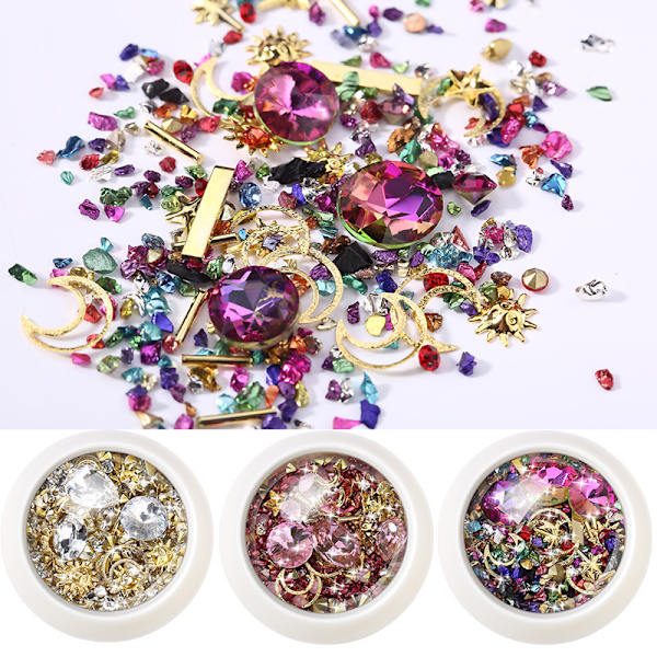 6 Lådor 3D Nagelkonst Strass Blandad Stil Nagelkonst Dekoration Nagelkonst Berlocker Rosblomma Metallnitar Nagelkedja Snäckskivor Diamanter Pärljuveler fo