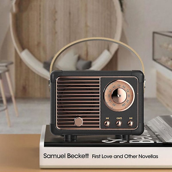 Retro Bluetooth Høyttaler Gammeldags Klassisk Stil Sterk Bassforsterkning Høyt Volum Trådløs Bluetooth-tilkobling Black