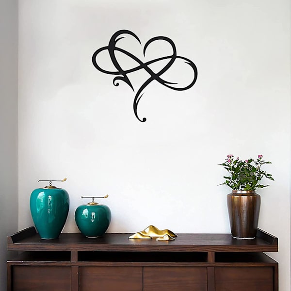 Hjärtväggdekor Metallväggkonst Järnkonstdekor Present Evig kärlek Väggskulptur För Hem Sovrum 30*25CM