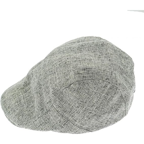 Ren Linned Flat Hat til Mænd Retro Duck-Tab Cap Litterær Cap til Ung Mand Grå