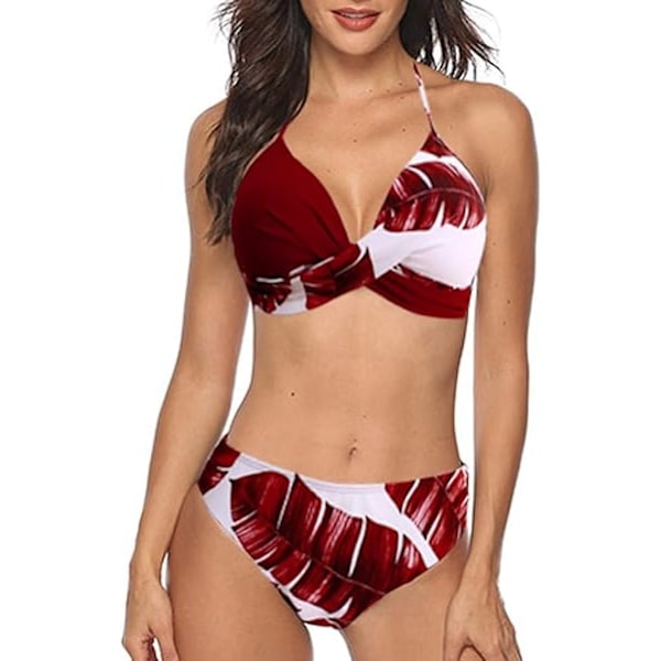Kvinnors baddräkt 2 delar sexig triangelbikini enfärgad hög midja badkläder push-up strandbikinis mode badkläder set sexig brasiliansk bikini plus