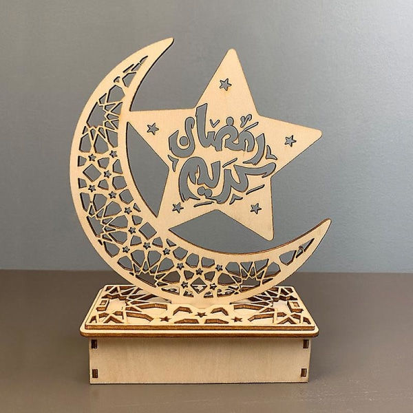 Led Moon Star Gardinljus Ramadan Eid Starry String Light Islamisk Muslim Dekoration Julfest Tillbehör C