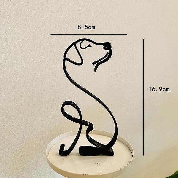 Modern minimalistisk metallhundskulptur Hemrum Dekor Staty Konstprydnader Labrador