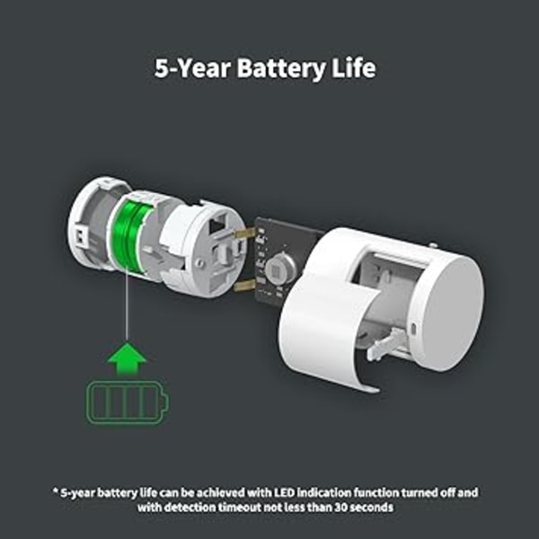 Bevægelsessensor P1 Opgraderet Version, KRÆVER AQARA HUB, 5 års batterilevetid, Konfigurerbar detektionstimeout, til alarmsystem og automatisering, Kompatibel med