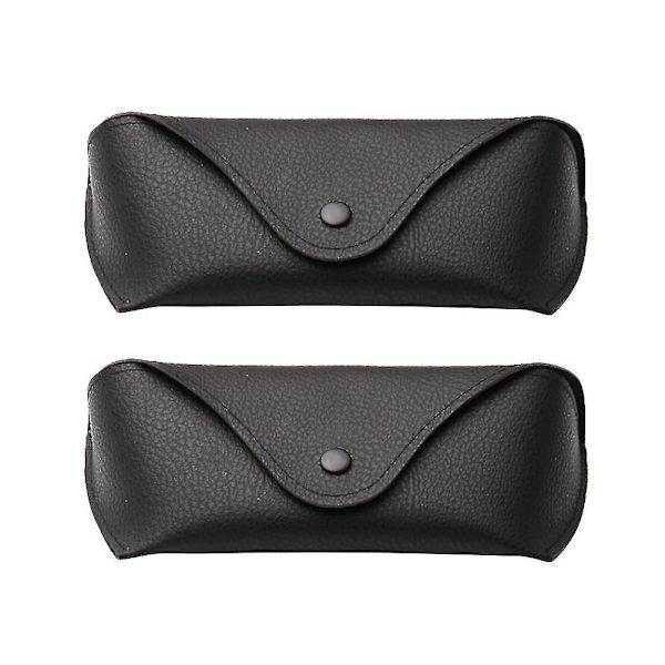 2 stk. Brilleetuier Klassisk Oxford-stoff Litchi-korn Anti-trykk Solbrilleboks Black