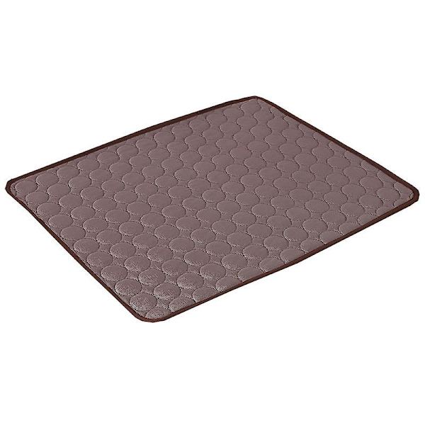 Hunde Kølemåtte - Selvkølende Måtte til Hunde og Katte, Ikke-giftig Tyk Gel Kold Seng Brown M