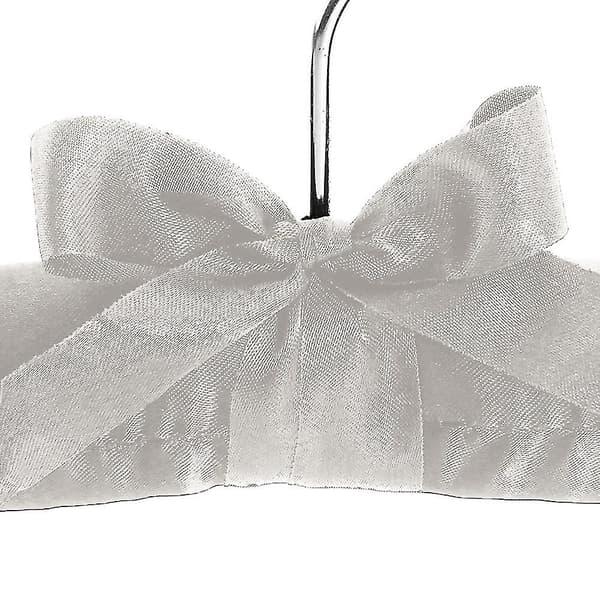 5-pack satinerade klädhängare med vaddering - svart Grey