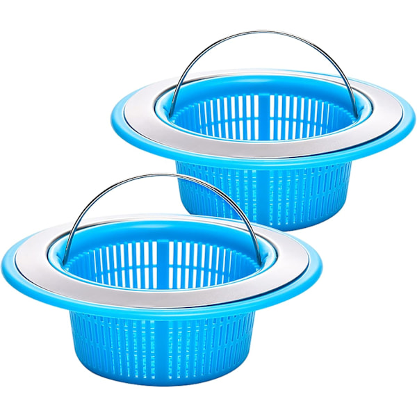 2 STK 11cm Køkkenvask Filter Silikone Gitre og Rustfrit Stål Plastikhåndtag Køkkenvask Si Anti-Tilstoppelses Filter