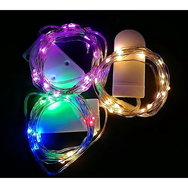 Koppartråds ljusslinga mikrolampor LED ljusslinga batteridriven four colors 2m20 light