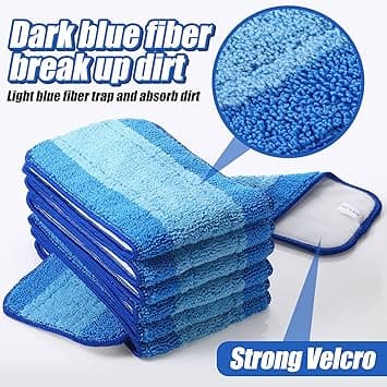 (8 Stykker) Mikrofiber Rengjøringsputer Kompatible med Bona Mopp Gjenbrukbare 45 cm Mopp Erstatningsputer Vaskbare Mikrofiber Moppeputer Refill Erstatningsmopp