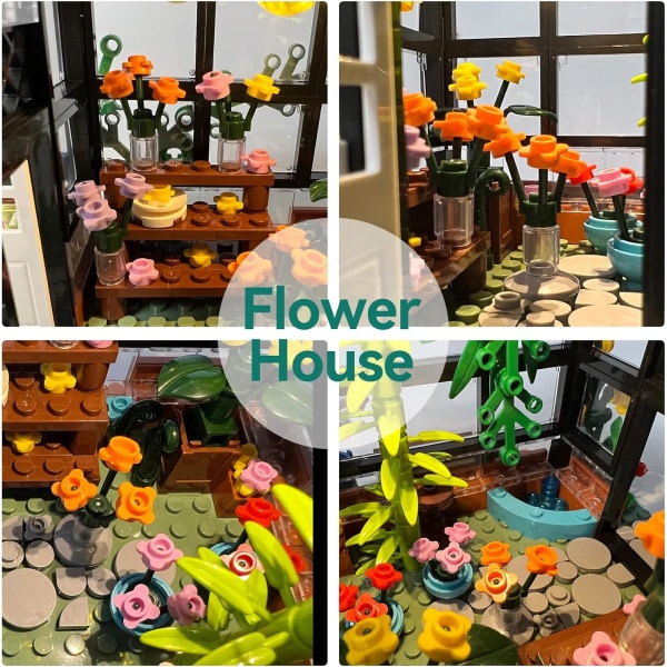 Flower House Building Set, kompatibel med Flower Friends House Skapa elegans och värme miljö, trevlig present med vacker presentförpackning för flickor 6