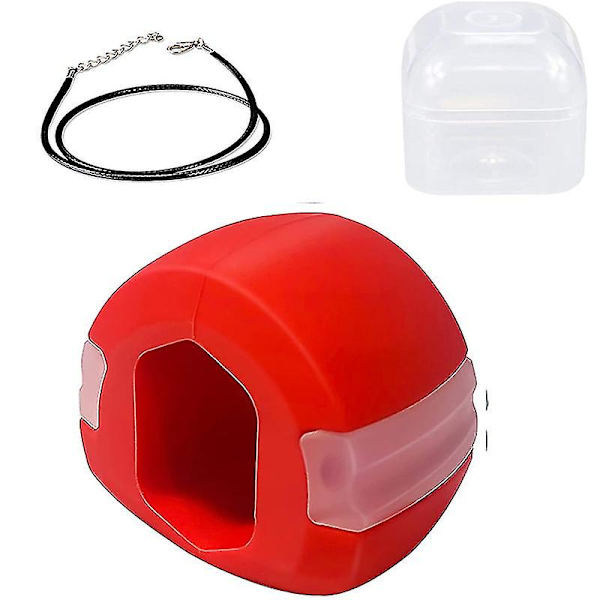 2-pack käkmuskelträningsbollar Pop N Go Käkmuskeltränare Matkvalitetssilikon Gel Käkmuskelträning Red