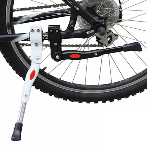 Hvide Cykelstativer. Justerbart Støtteben Aluminium Legering MTB Cykelstativ med Skridsikker Gummifod Universal Sidestøtteben til Mountainbike.