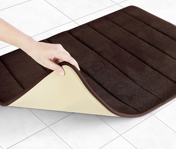 Dørmatte Husholdning Korallfleece Badematte Teppe Memory Foam Baderomsmatte black 40*60cm