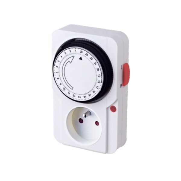 Hvit nedtellingstimer 1 stk Engelsk Kaliber Mekanisk Socket Timer (Socket Timer med nedtellingsfunksjon og barnesikring)