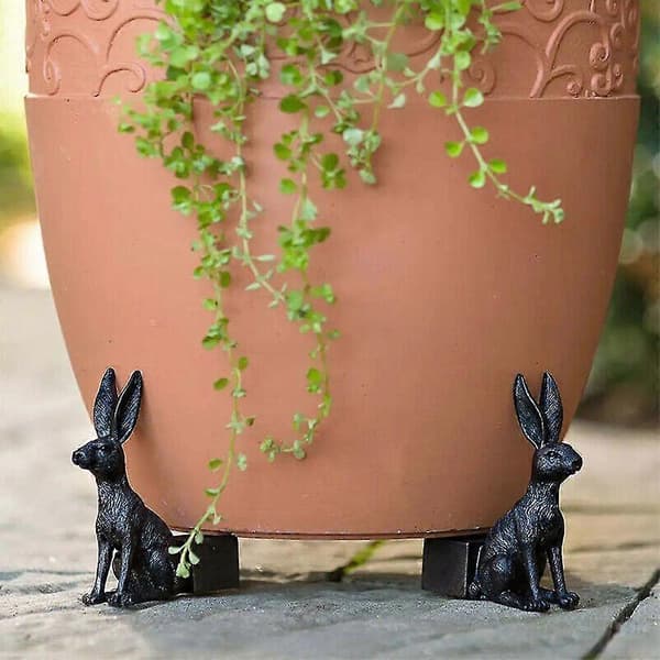 Planteblomsterpotteføtter Risers Holder Stativ Hagedekorasjon 3 stk/sett Rabbit
