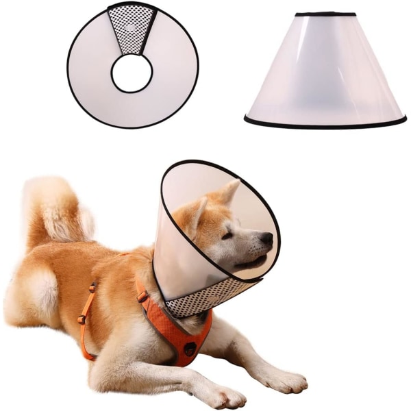 (S(hals: 9,05-10,62in))Hundkonhalsband Justerbara skyddshalsband för sällskapshund Kattåterställning E-halsband Anti-bettslickkirurgi eller sårläkning Soft Edg