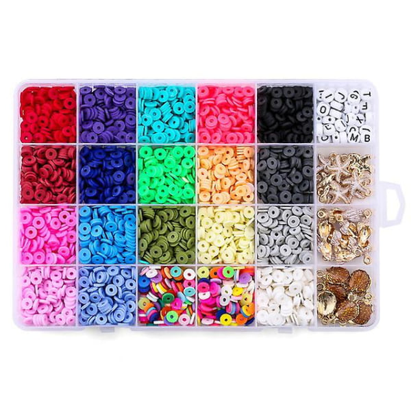 Leireperler for armbåndlaging, leireperlesett DIY smykkelagingssett for armbånd DIY håndverk H