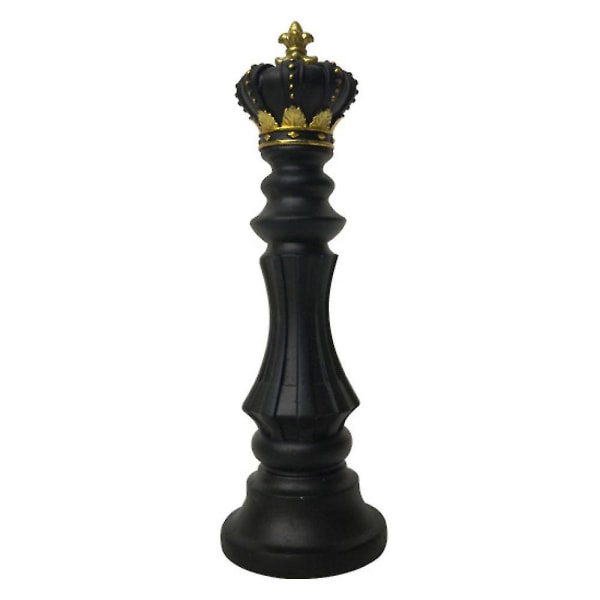 Sjakk Konge Dronning Springer Resin Håndverk Internasjonal Sjakk Statue Skulptur Black King