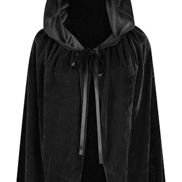 Halloween Unisex Hupullinen Viitta Kuollut Vampyyriviitta Paholaispuku Taikuri Pitkä Sametti Huppu Cosplay Puku Prinssi Prinsessa Juhlat Hieno Puku Goottilainen Med