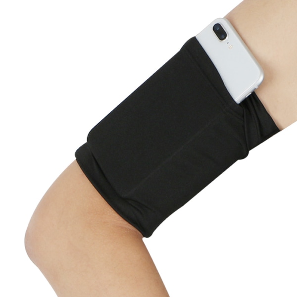 One piece (svart) Mobiltelefon Armbånd Universal Holder Sleeve, Løping/Jogging/Gym/Sport Trening Armveske For Voksne Kvinner & Menn, Passer For Alle Enheter