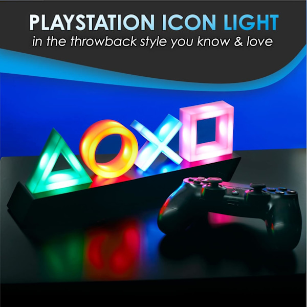 Playstation-ljussymboler i 3 lägen - Reagerar på musik, ljus för spelrum