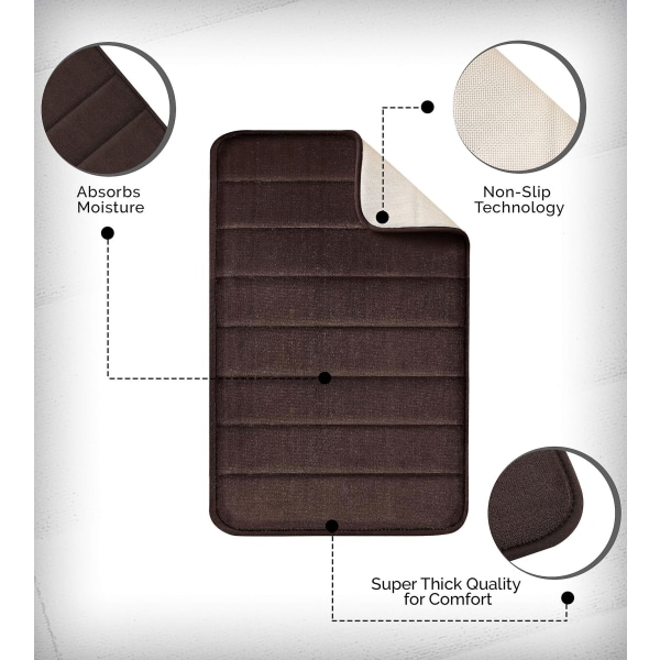 Badrumsmattor Halkfria Duschmattor Absorberande Liten Matta Dörrmatta Inomhus Köksmattor Black 50*80CM