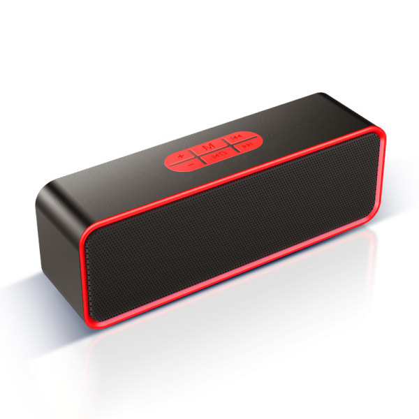 En (röd, ca 180*44*63 mm) bluetooth -högtalare mini bärbar trådlös liten högtalare liten ljudsubwoofer korthögtalare， Bluetooth högtalare, Högtalare Upg