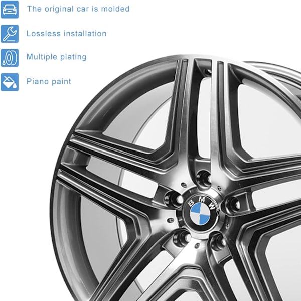 68 mm pyörän navan suojus, 4 kpl vanteen suojuksia, 68 mm pyörän keskiösuojukset autologolla, käytettyjen pyöränsuojien korvaus autotarvikkeille
