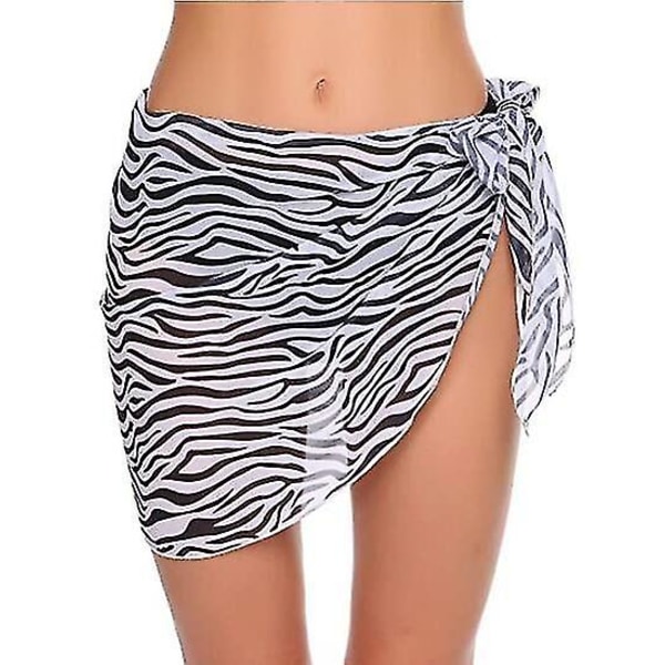 Strand Sarong Svømmedragt Overtræk Til Kvinder Åndbar Hurtigtørrende Sarong Nederdel Zebra pattern 208*50cm