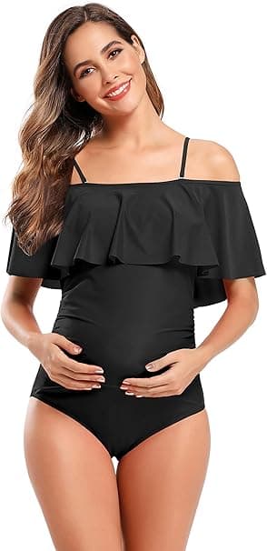 Maternity Badedrakt 1-delt Stroppeløs Bikini 1-delt Maternity Elegant Chic Strand Dame L