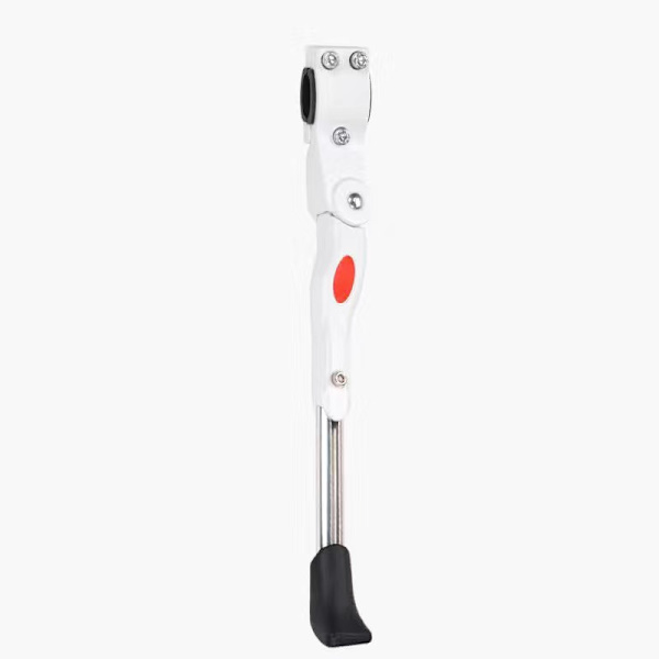 Hvide Cykelstativer. Justerbart Støtteben Aluminium Legering MTB Cykelstativ med Skridsikker Gummifod Universal Sidestøtteben til Mountainbike.
