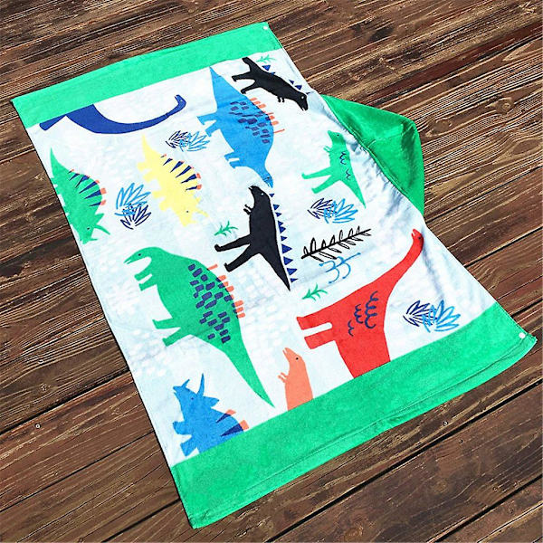 Pojkar Flickor Huvtröja Strand Badhandduk Barn 100% Bomull Badrock Cartoon Badfilt Simning Surfing Poncho Sport Rock Dinosaur