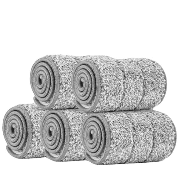 Mopp Erstatningsputer 34*12CM, 5 stk Gulvmopp Puter Hoder Flat Mikrofiber Fylt Klut Spraymopp Synlig Mopp Vaskbare Klutputer Våt & Tørr For H