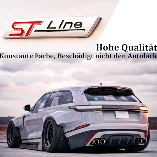 2 stk. Metal St Line Klistermærke Bil Hoved Emblem Badge Krom Klistermærke, til de fleste bilmodeller