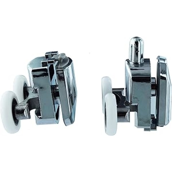 23mm Dusjdør Hjul Ruller Topp og Bunn (4-Pakning) Sink Legering - Krom - Leveres med Skrape